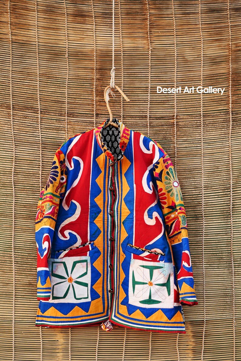 Banjara Jacket Boho Jacket Little Baggy Banjara Handmade Embroidery Jacket with Mirror Work Size X- Large UNISEX Festival Jacket