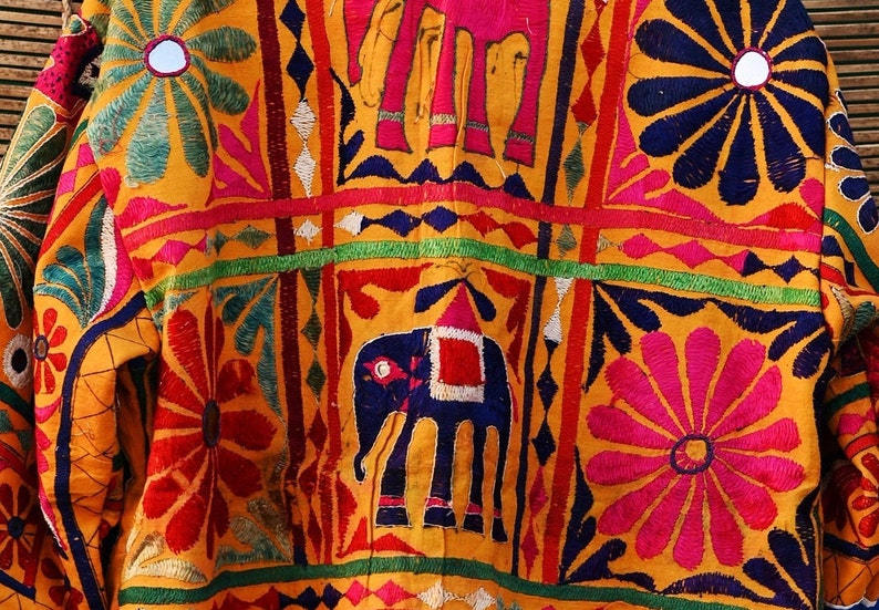 Banjara Jacket Boho Jacket Little Baggy Banjara Handmade Embroidery Jacket with Mirror Work Size X- Large UNISEX Festival Jacket