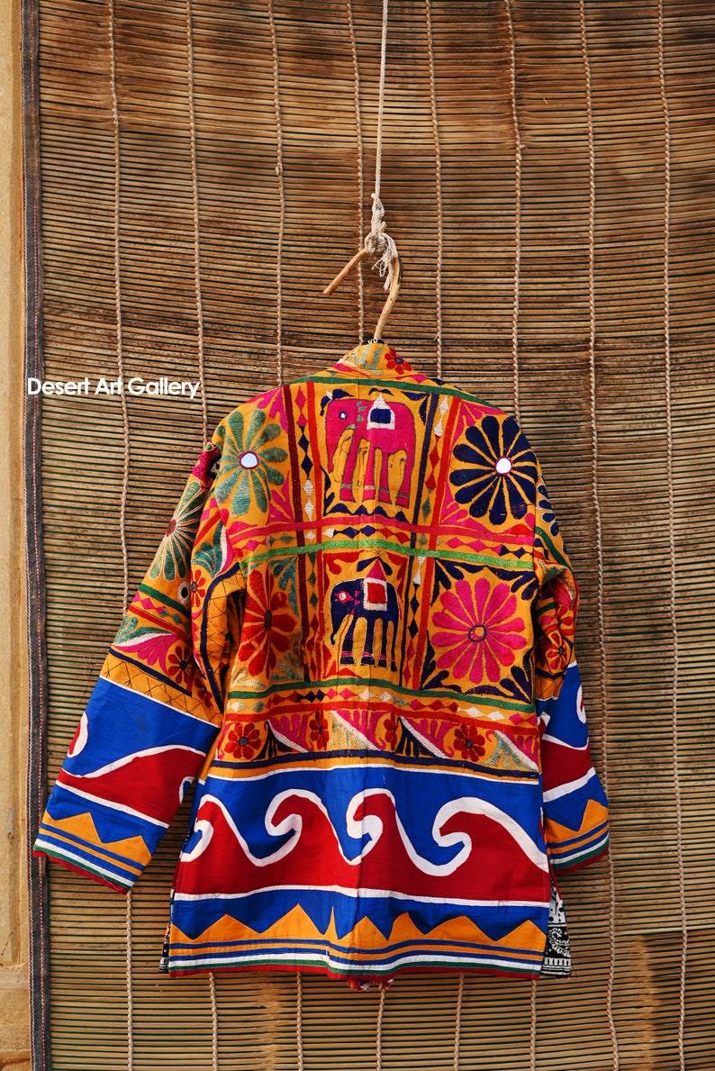 Banjara Jacket Boho Jacket Little Baggy Banjara Handmade Embroidery Jacket with Mirror Work Size X- Large UNISEX Festival Jacket