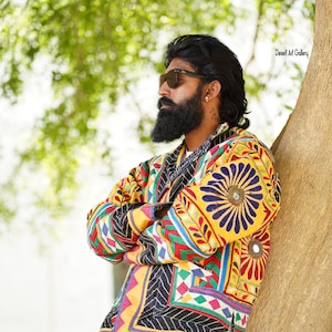 Unisex Banjara Jacket: Vintage Handmade Embroidered Mirror Work