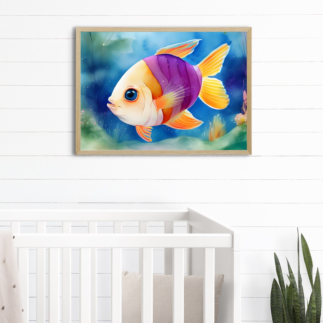 Tropical Fish Nursery Print Sea Animals Nursery Prints Etsy