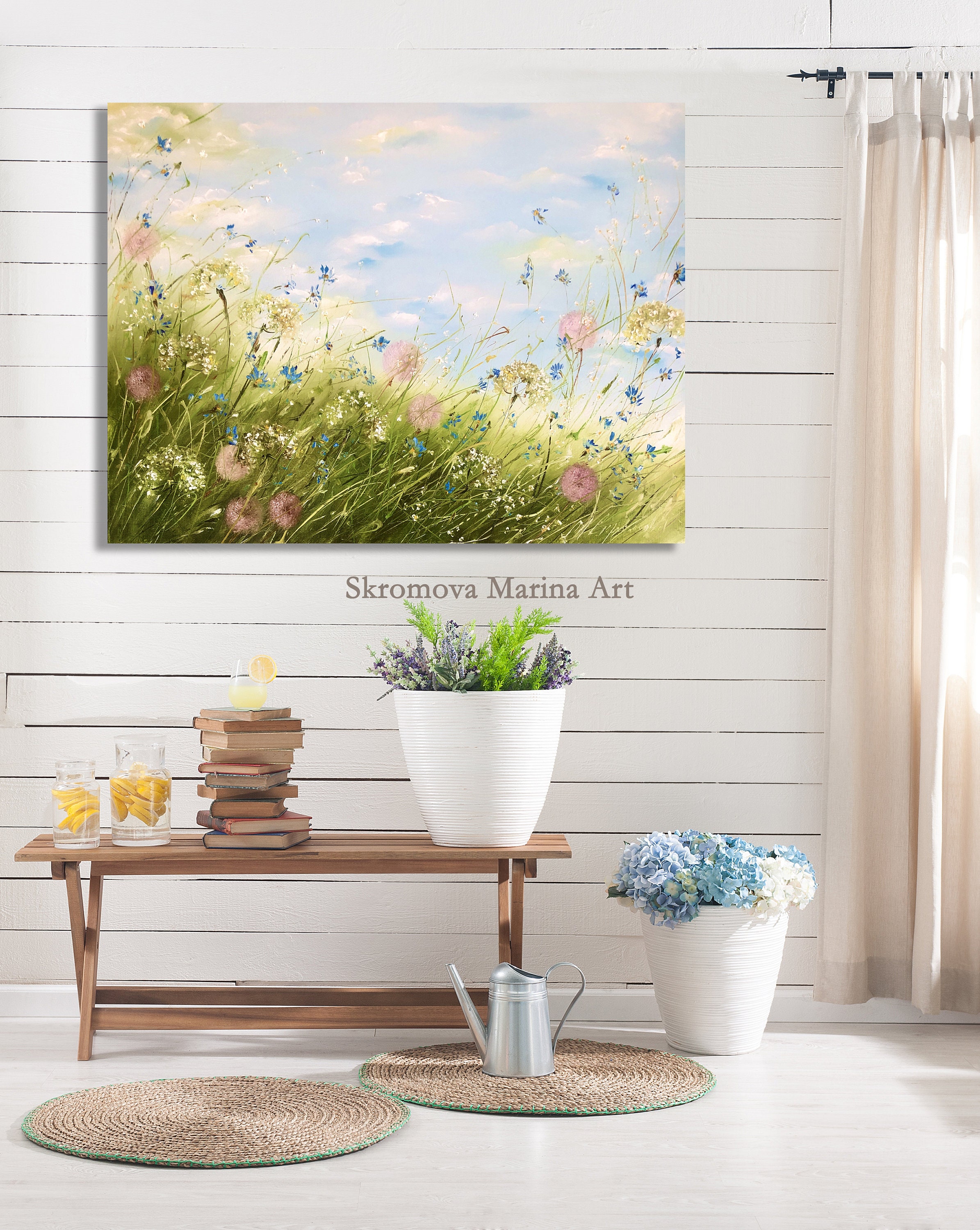 Wildflowers wall art print floral artwork print dandelions Etsy