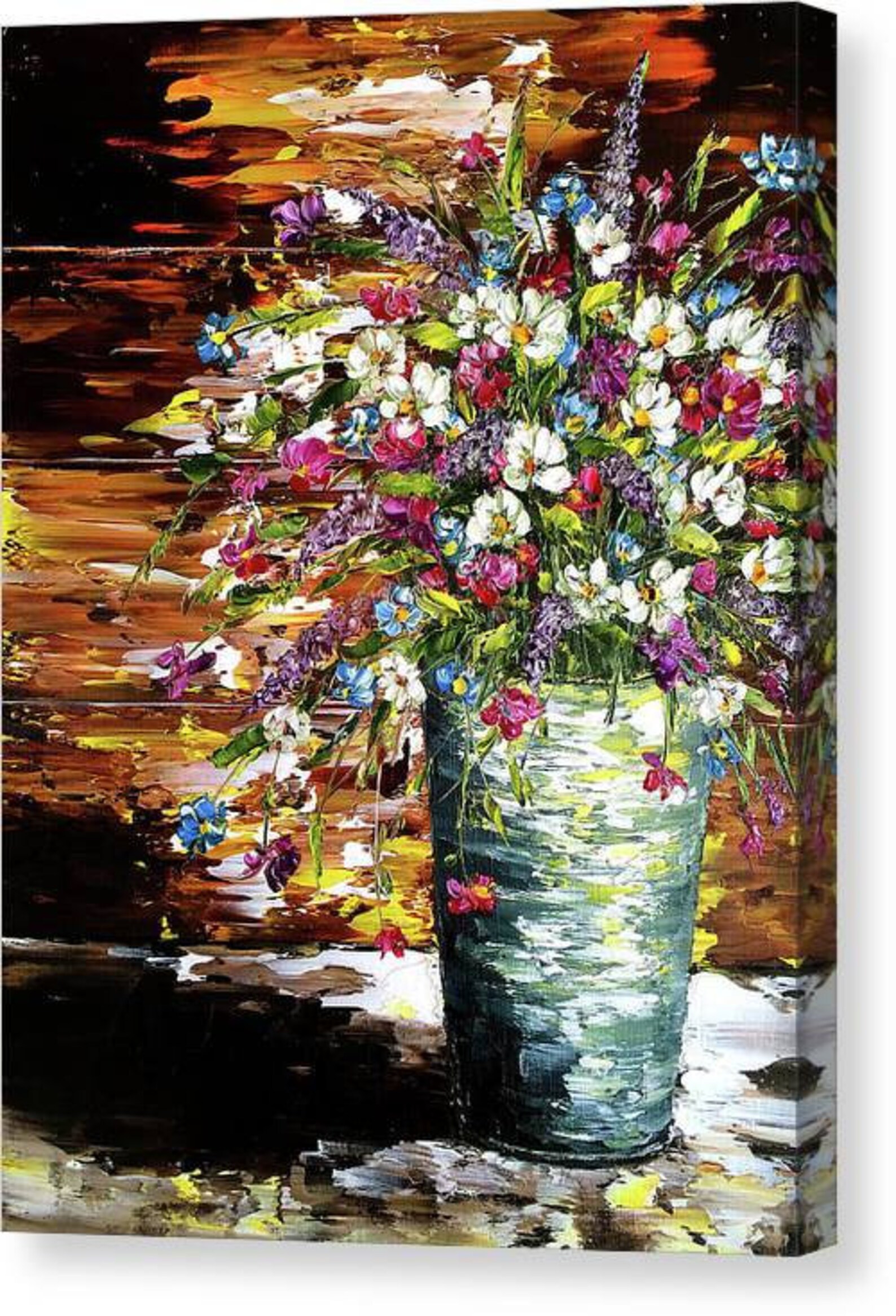 Wildflowers canvas wall Art Print Still life flowers canvas Etsy