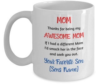 Tasse de fête des mères aux États-Unis, cadeau personnalisé de son fils, merci d'être ma maman géniale, tasse de fête des mères personnalisée