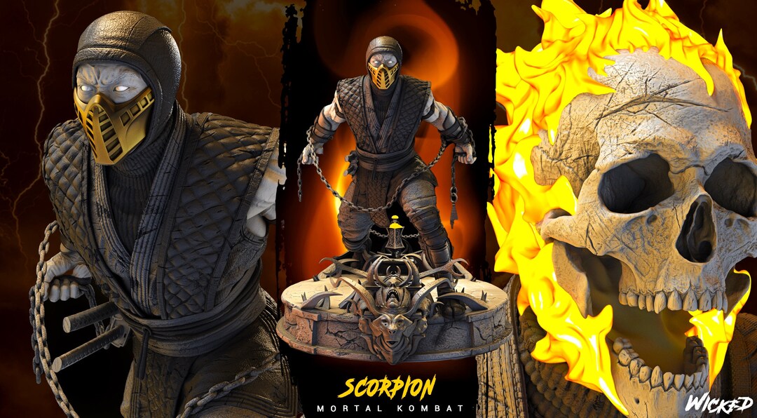 Scorpion Mortal Kombat Resin Scale Model Kit Unpainted 3d Print Etsy
