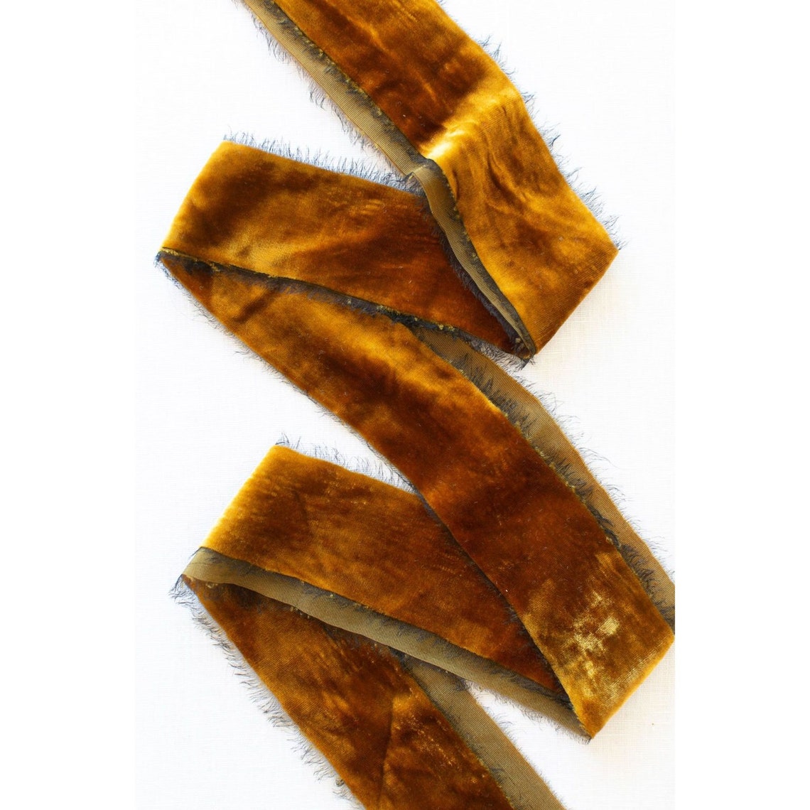 Goldenes senffarbenes Seidenband 100% Seide Seidensamtband | Etsy