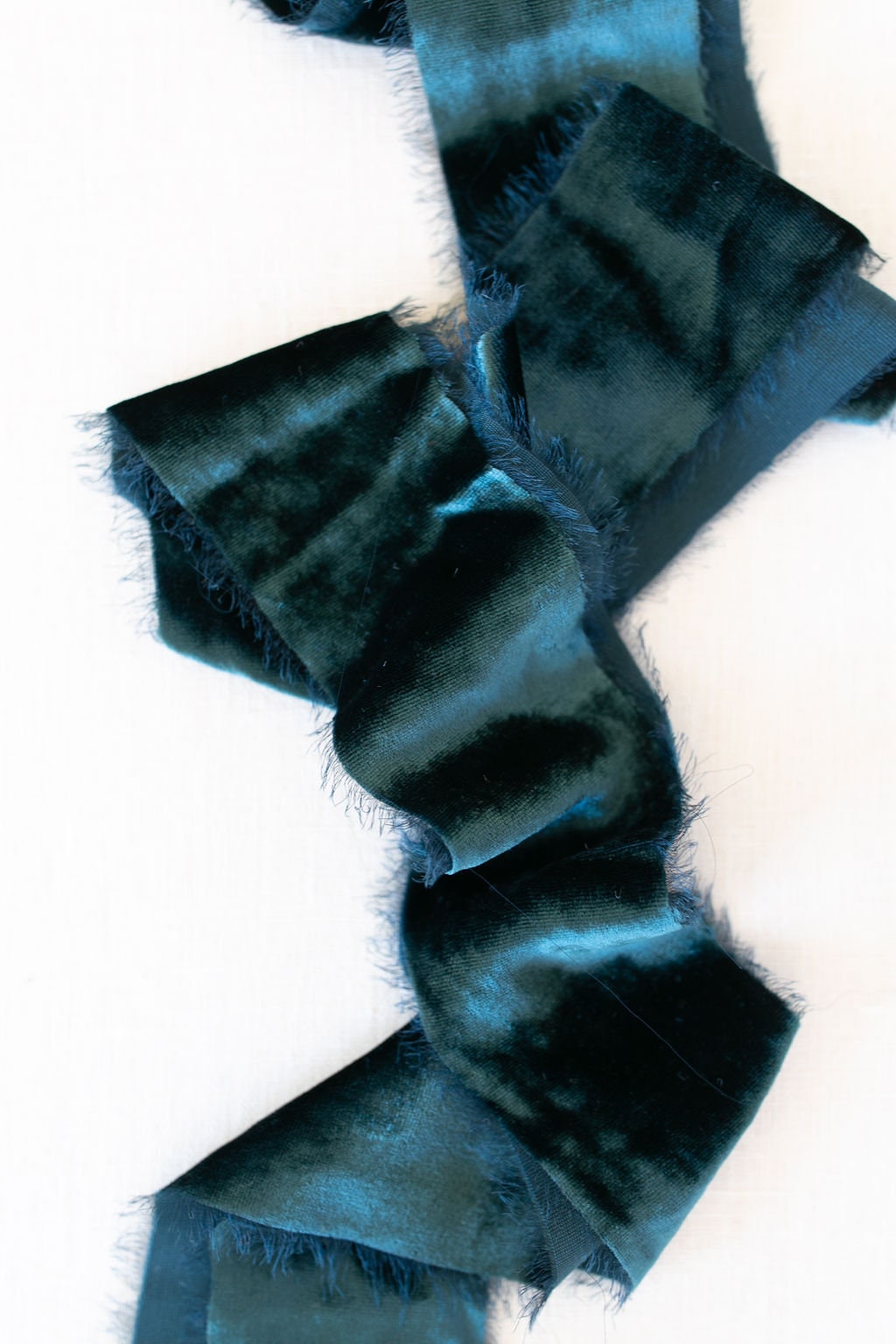 Steel Blue Handmade Frayed Edge Chiffon Ribbon 1 Inch Ribbon 