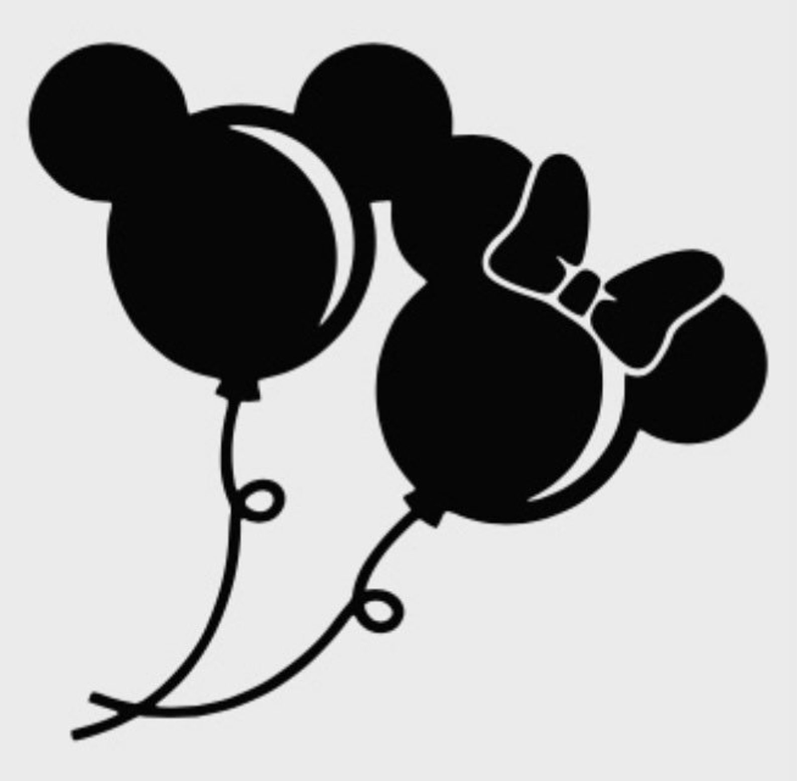 Mickey & Minnie Mouse Globo Coche Calcomanía / Color Negro Car | Etsy