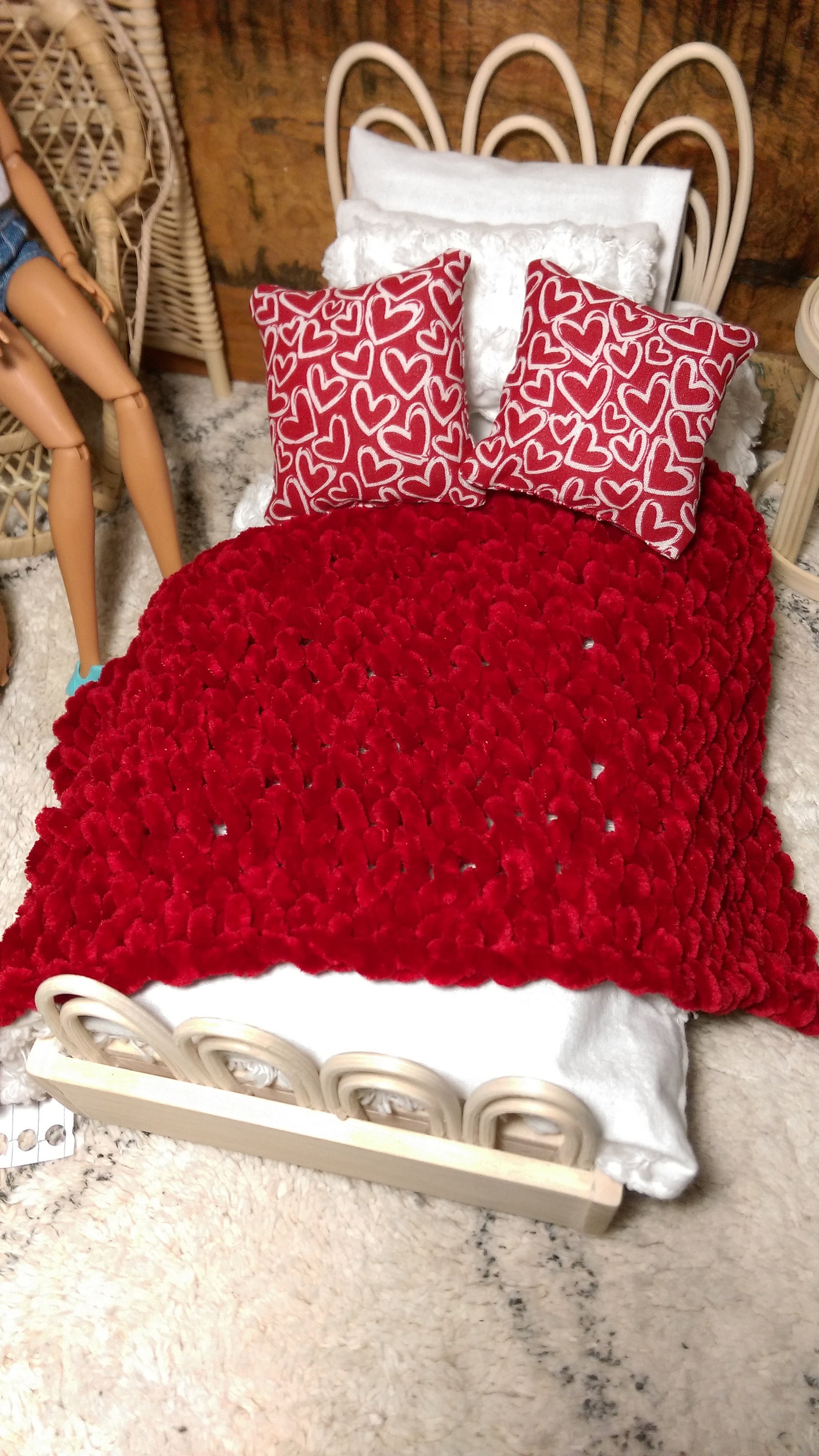 16 barbie doll throw blanket valentines throw blanket red Etsy