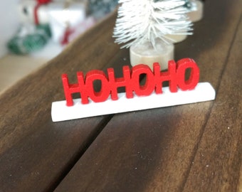 1:6 scale fashion doll decor, doll Christmas decor, Santa, Ho Ho Ho sign