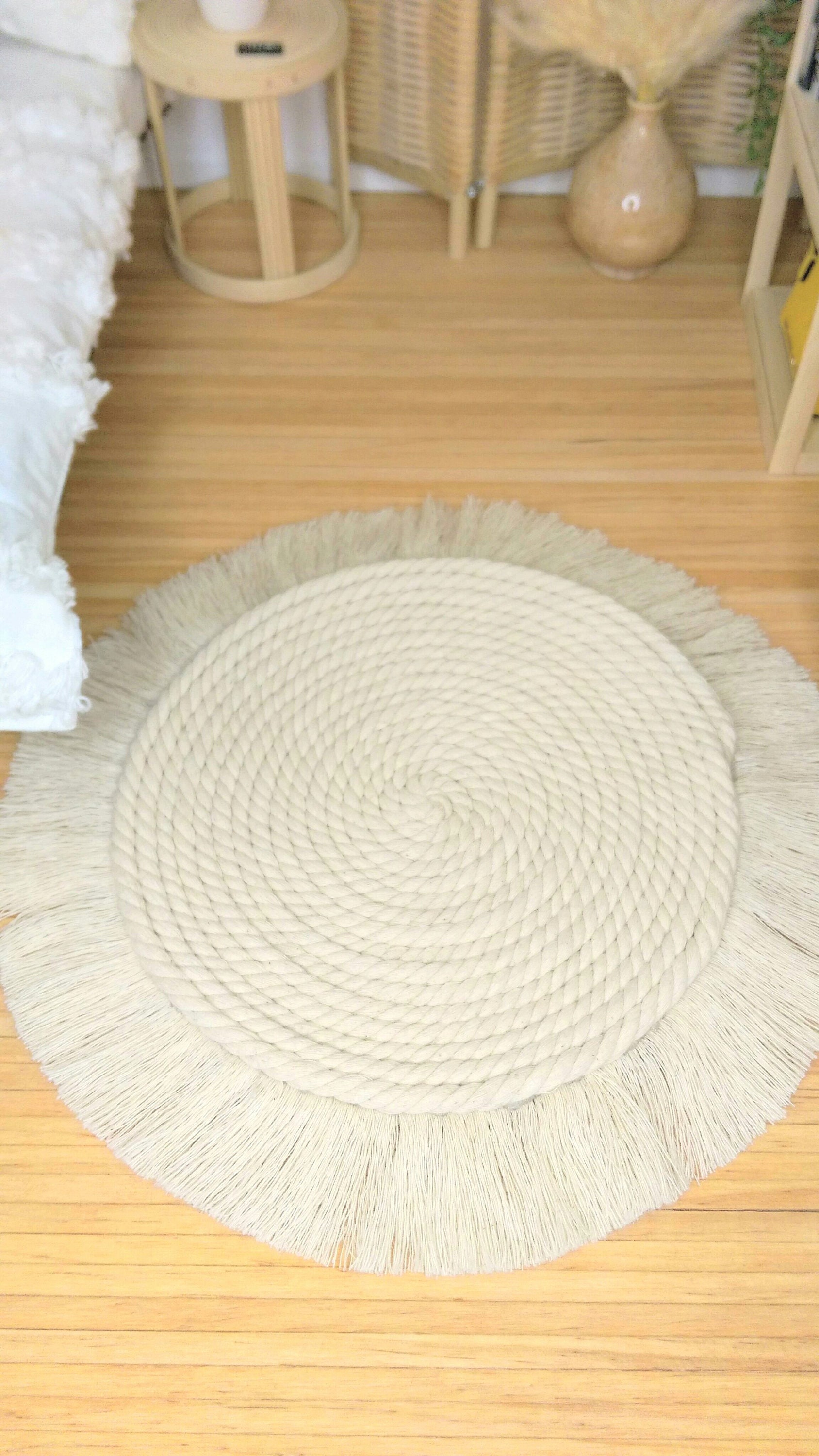 16 Scale Round Fringe Rug for Fashion Dolls Doll House Rug Etsy