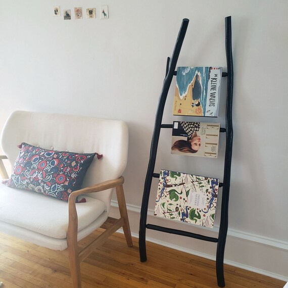 Blanket Ladder Black Wooden Ladder Bathroom Ladder Towel Ladder Ladder Shelf Quilt Ladder Decor Modern Decorative Ladder Bookcase Ladder Etsy