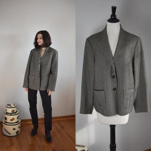 M/L Vintage Lauren Ralph Lauren Black & White Houndstooth Blazer