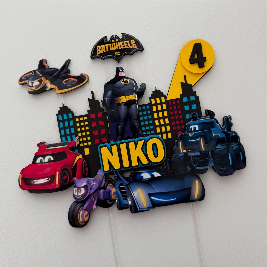 Batwheels Cake Topper Personalized | Batwheels Birthday Decor - Etsy