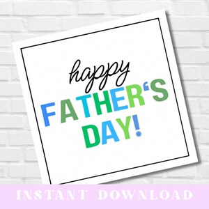 Printable Father&#39;s Day Mini Cards: Blue & Green Gift Tags (PDF Download)
