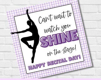 パープルダンスリサイタルギフトタグ：Watch You Shine 印刷可能（PDF ダウンロード）