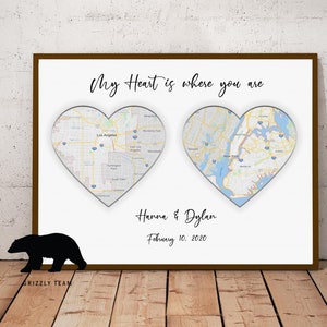 Personalized Heart Map | Personalized Gift for Him | Customized Gift for Boyfriend | Couple Personalized Gift for Man| Personalized love map