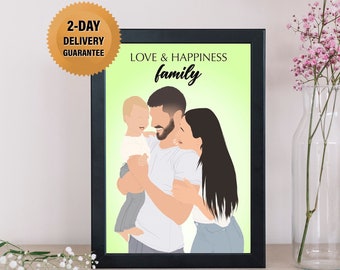 Minimalistic portrait, Family Illustration, Family Drawing, Family Gift, Minimalistic Illustration, Custom Family Gift, Custom Illustration