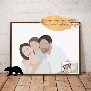 Portrait Illustration | Personalised Gift | Minimalist Custom Illustrations from photo | Custom best friend gift