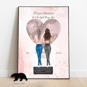 Idée cadeau d'anniversaire, amis de voyage, idée cadeau pour un ami, impression compagnon de voyage, cadeau personnalisé pour voyageur, cadeau de voyage personnalisé, voyage