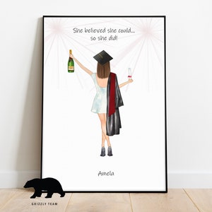 She Believed She Could Custom Graduation Gift, Graduation print, Gifts For Her, Graduation gift, University Graduation Print