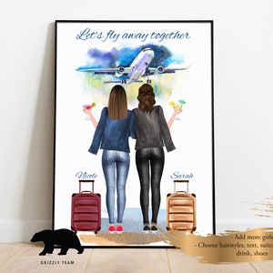 Idée cadeau de voyage, amis de voyage, cadeau de voyage meilleurs amis, impression compagnon de voyage, cadeau de voyage personnalisé, cadeau de voyage d'anniversaire, cadeau de voyage