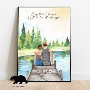Pareja impresión / Pareja en el Dock Impresión / Regalo de Parejas para Hombre o Mujer Impresión / Personalizado Pareja Impresión / Personalizado Pareja Impresión / Cumpleaños