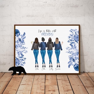 Friends forever | Gift For Your Best Friends | BFF | Personalized Gift for Best Friend | Poster Portrait for Friends | Best Birthday Gifts