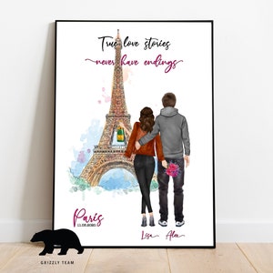 Couple Print, Engagement Gift, Anniversary Gift, Personalised Couple Print, Customized Couples Gift for Fiance, Personalised Couple Gifts