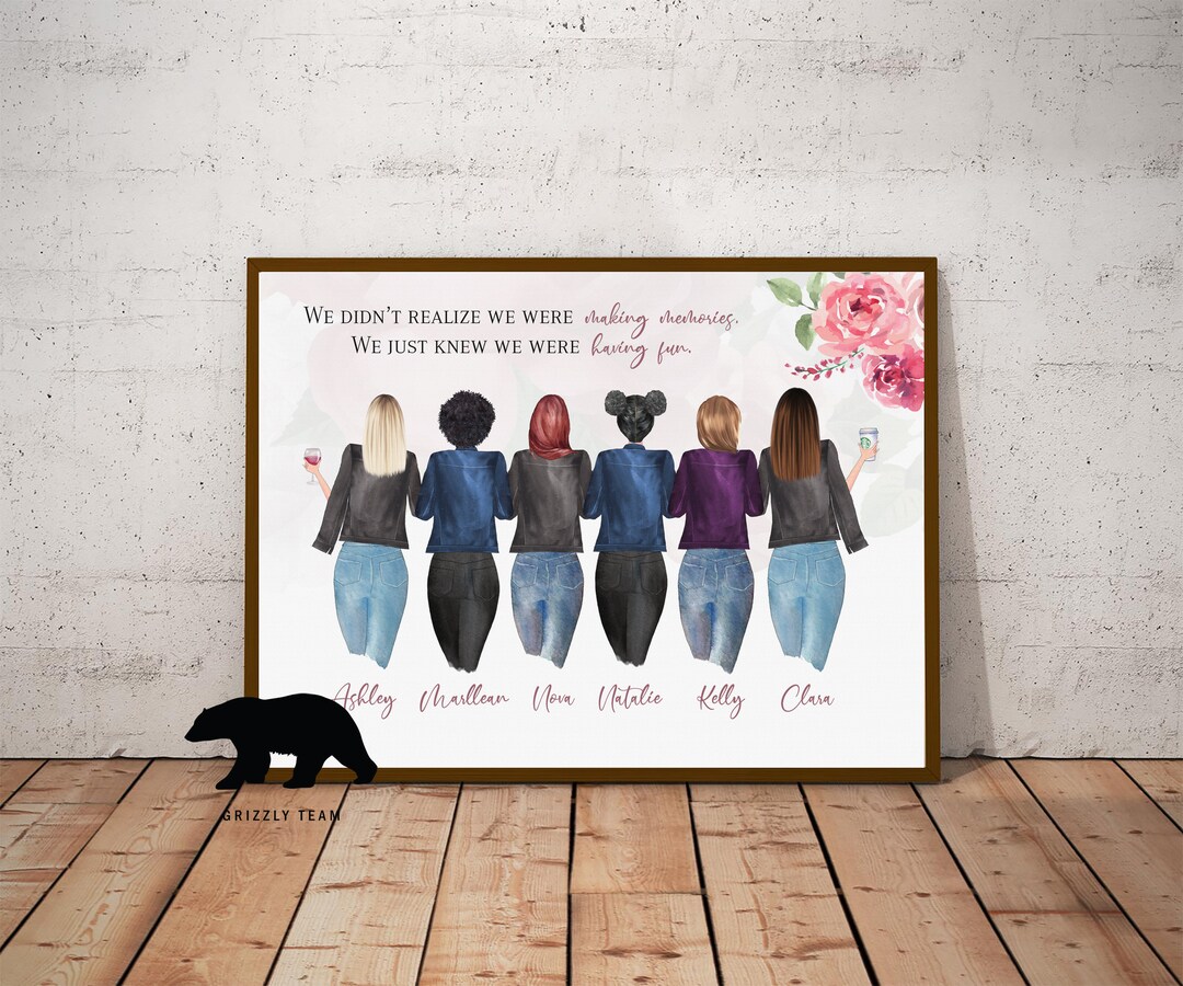 Six Friends Flower Gift Idea Gift for Your Best Friends Customized Gift