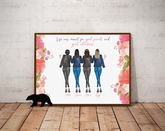 Friends forever | Gift For Your Best Friends | BFF | Personalized Gift for Best Friend | Poster Portrait for Friends | Best Birthday Gifts