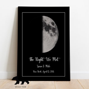 Maanfase | Aangepaste maanfaseposter | Maanfaseafdruk | Huwelijkscadeau | Daggeschenk | Verlovingscadeau | Gepersonaliseerd cadeau