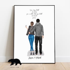 Couples Gift, Personalized Couple Print, Gift for Her, Engagement Gift, Anniversary Gift, Boyfriend Girlfriend Print, Customised Couple Gift