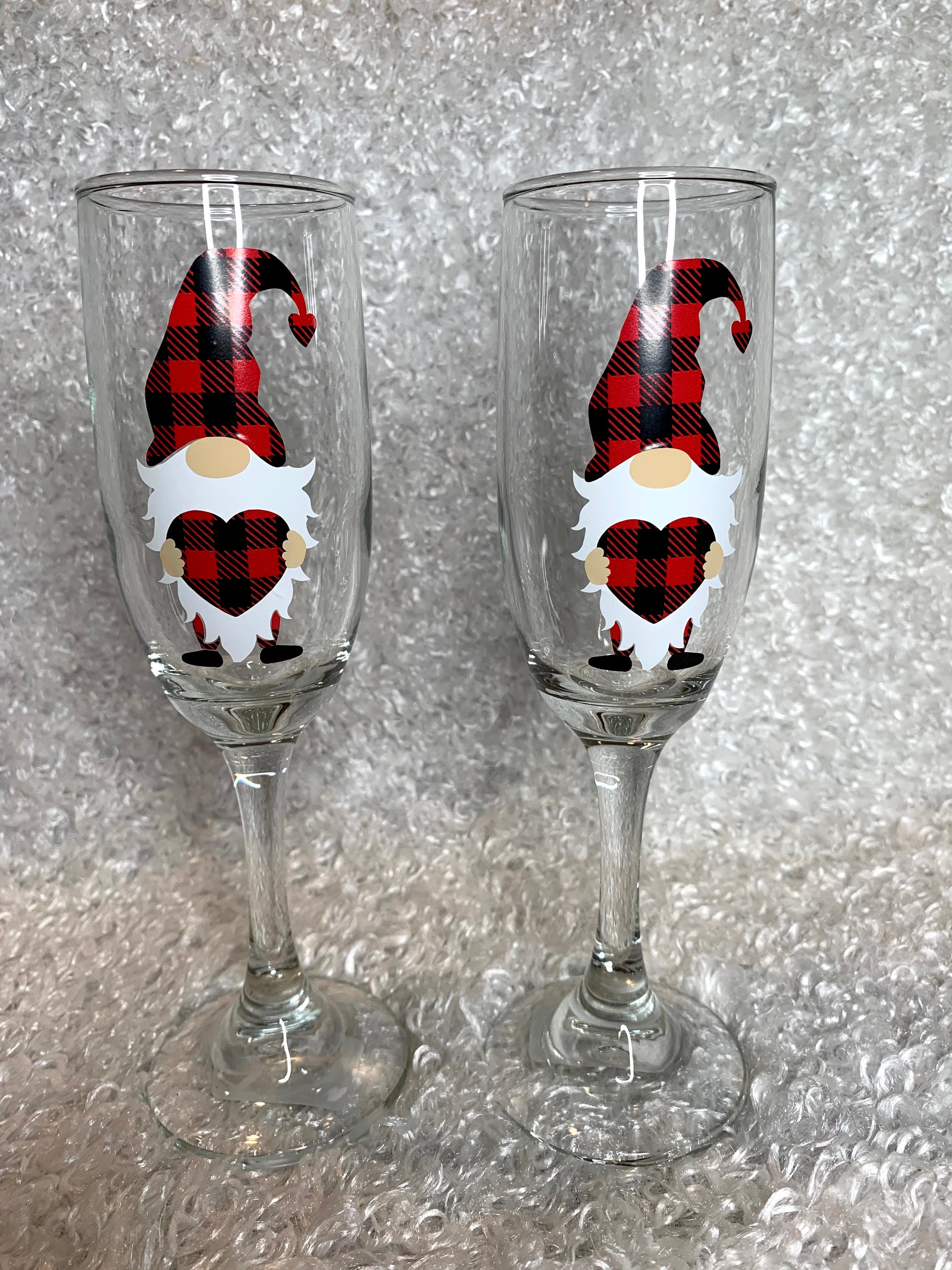 Gnome Wine Glass Set Wine Glass set Gnomes Champagne Glass Etsy