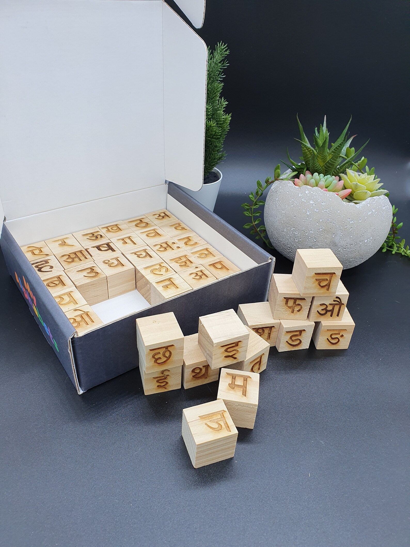 Hindi Alphabet Blocks My Alphabets Hindi Toys Hindi Games Etsy