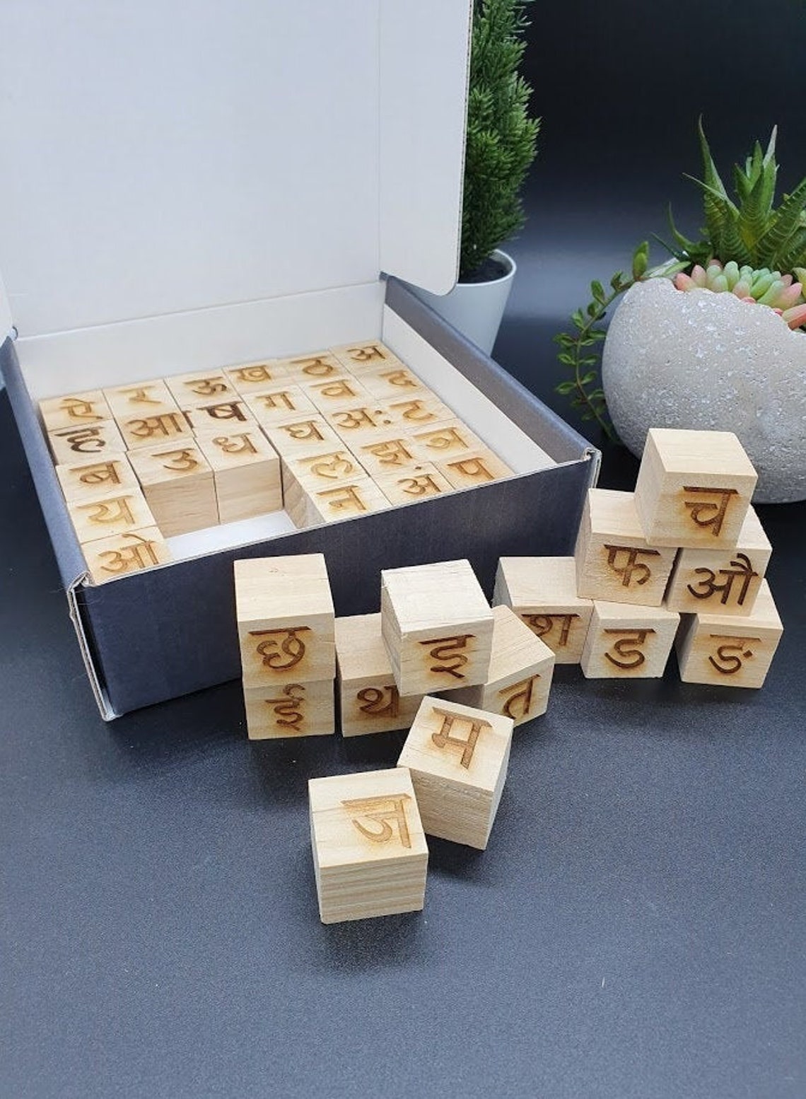 Hindi Alphabet Blocks My Alphabets Hindi Toys Hindi Games Etsy