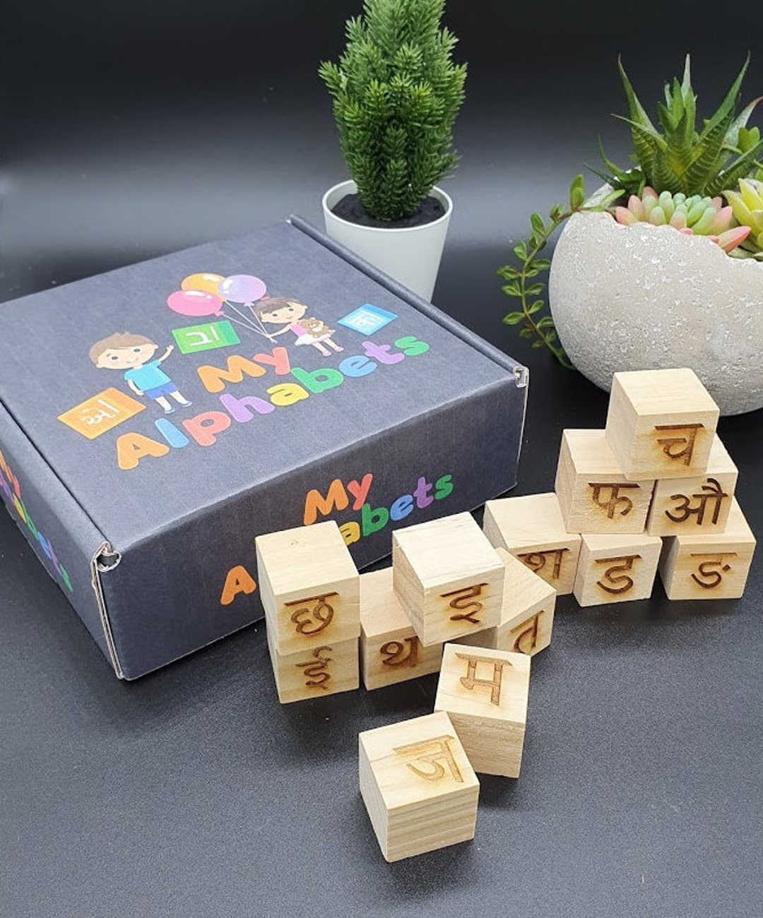 Hindi Alphabet Blocks My Alphabets Hindi Toys Hindi Games Etsy