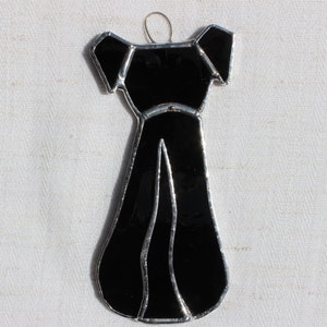 Small stained-glass dog, black