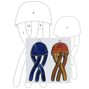 Pattern — stained glass jellyfish sea jelly digital download