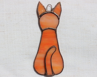 Small stained-glass cat, orange tabby