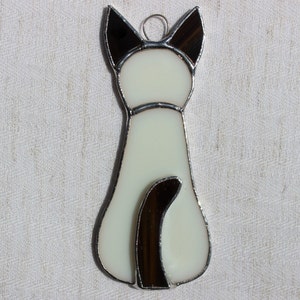 Small stained-glass cat, Siamese