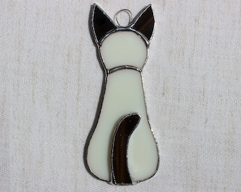 Small stained-glass cat, Siamese