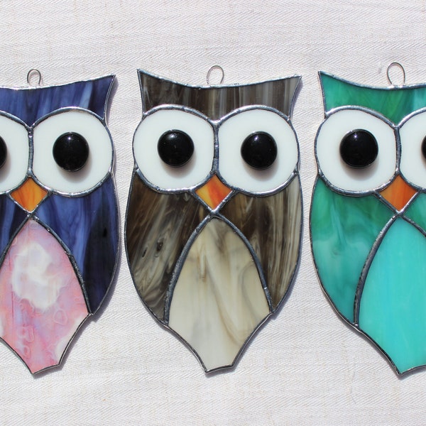 Owl Stained Glass Patterns Etsy