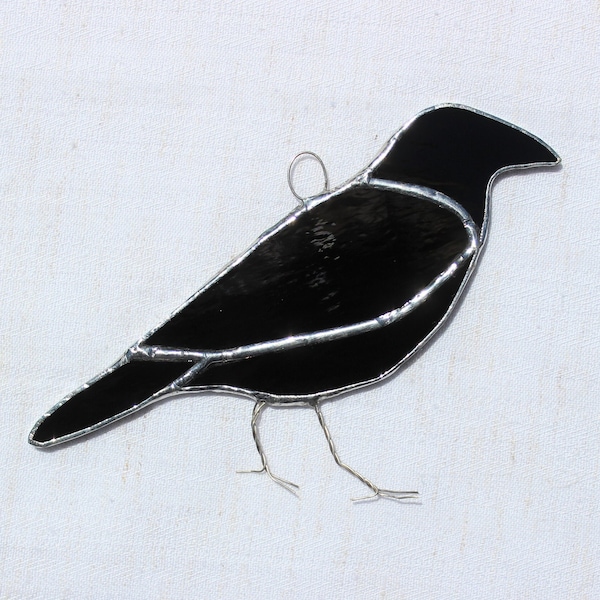 Small stained-glass crow