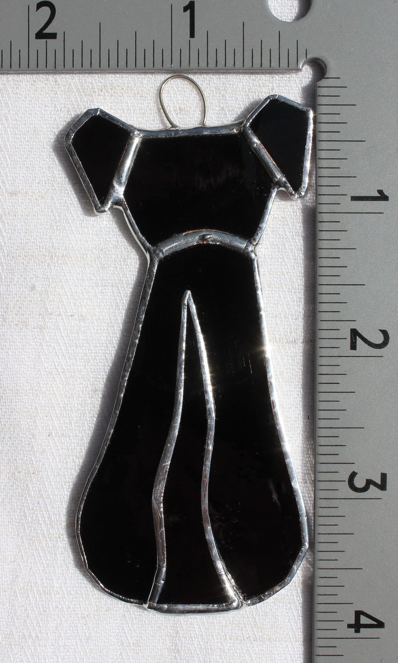 Small stained-glass dog, black image 4