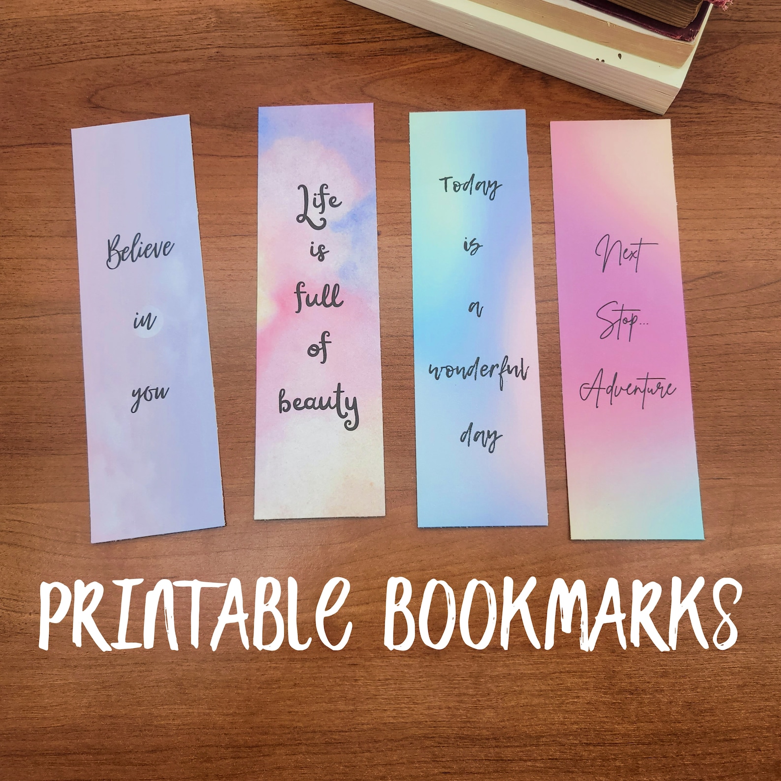 Printable Bookmarks DIGITAL DOWNLOAD Set of 4 Bookmarks Etsy