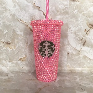 Starbucks Hot Pink Holiday Studded Tumbler Cup No Straw 24oz Cold