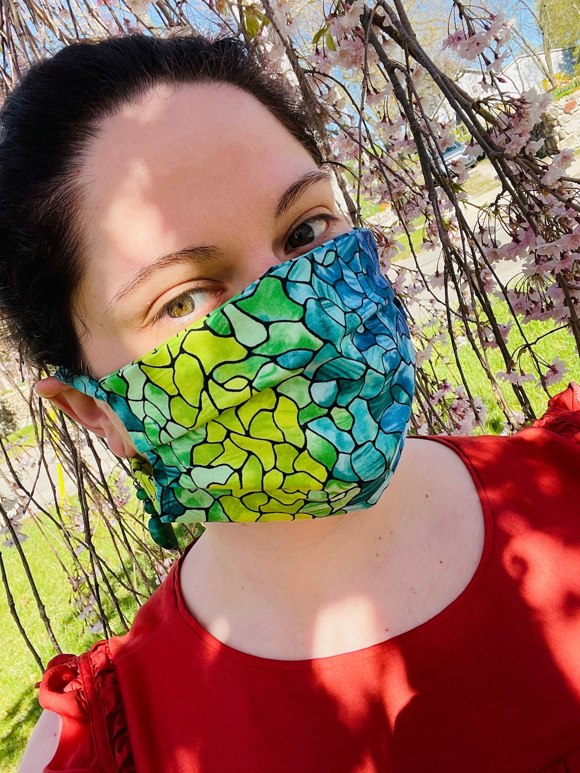 Rainbow mask stained glass Washable mask Reusable mask Etsy