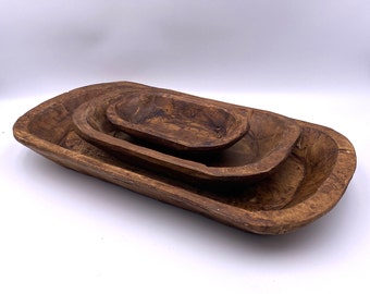 The LARGE Stack - Handcarved Wooden Dough Bowl Set