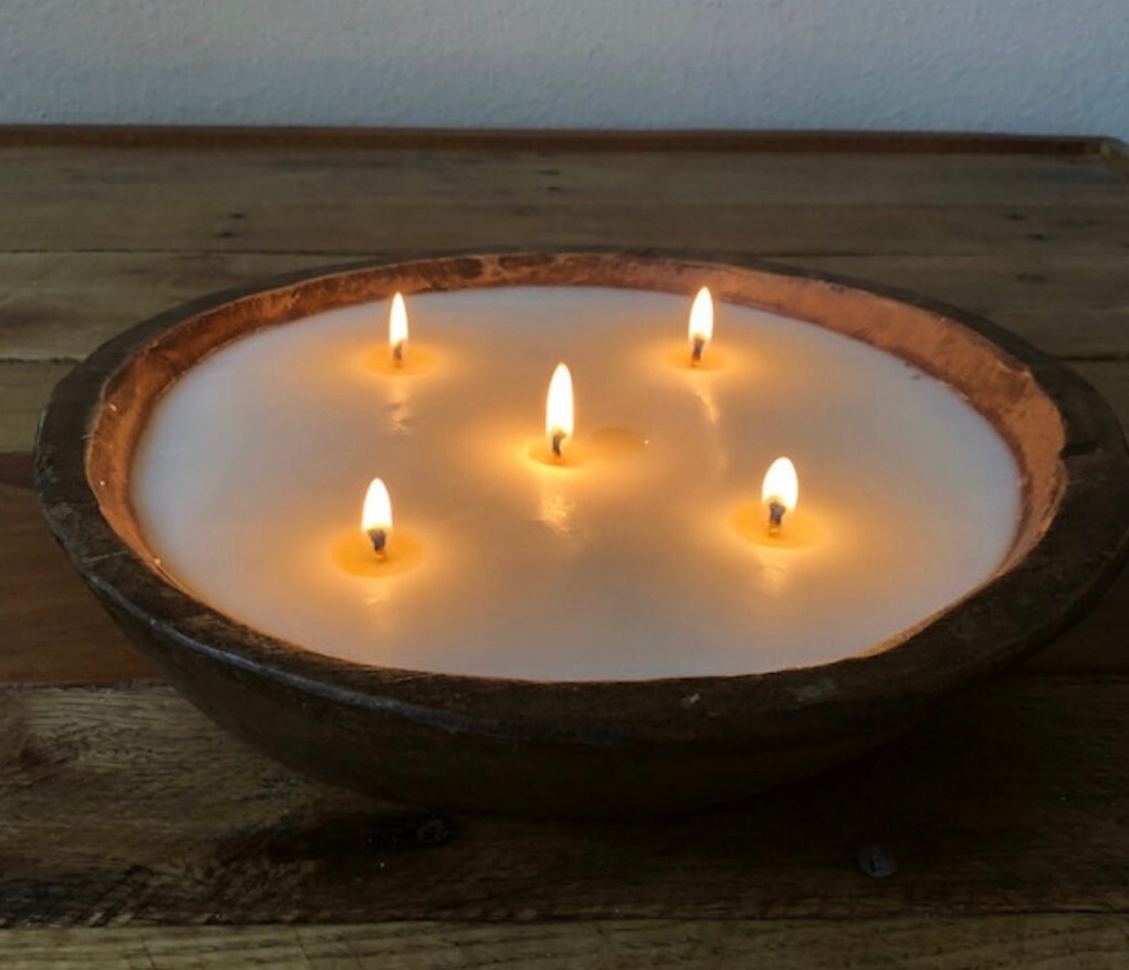 The Round Dough Bowl Candle Handmade Soy Wax Candle Etsy